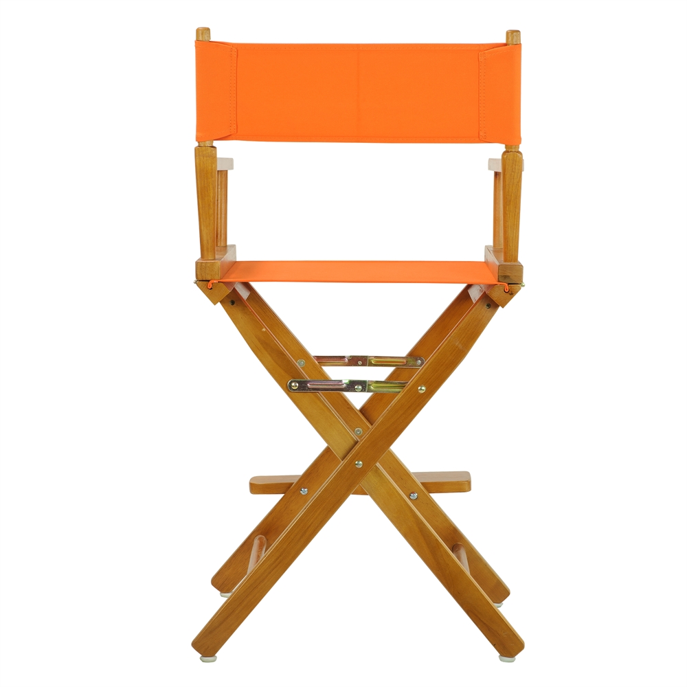 24" Director's Chair Honey Oak Frame-Tangerine Canvas. Picture 4