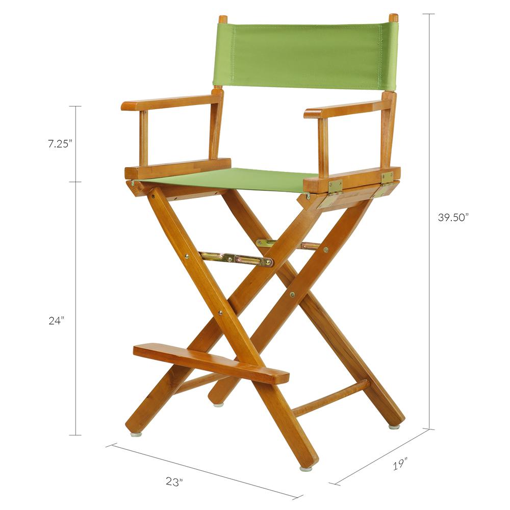 24" Director's Chair Honey Oak Frame-Lime Green Canvas. Picture 6