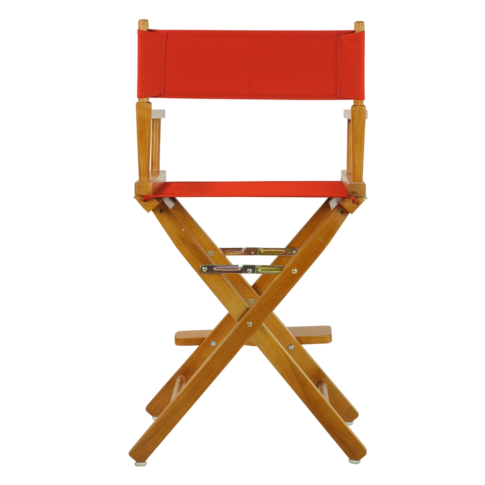 24" Director's Chair Honey Oak Frame-Red Canvas. Picture 4