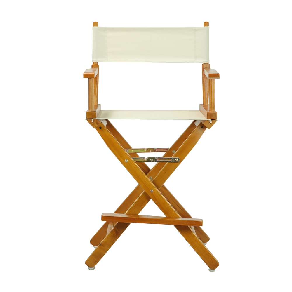 24" Director's Chair Honey Oak Frame-Natural/Wheat Canvas. Picture 1