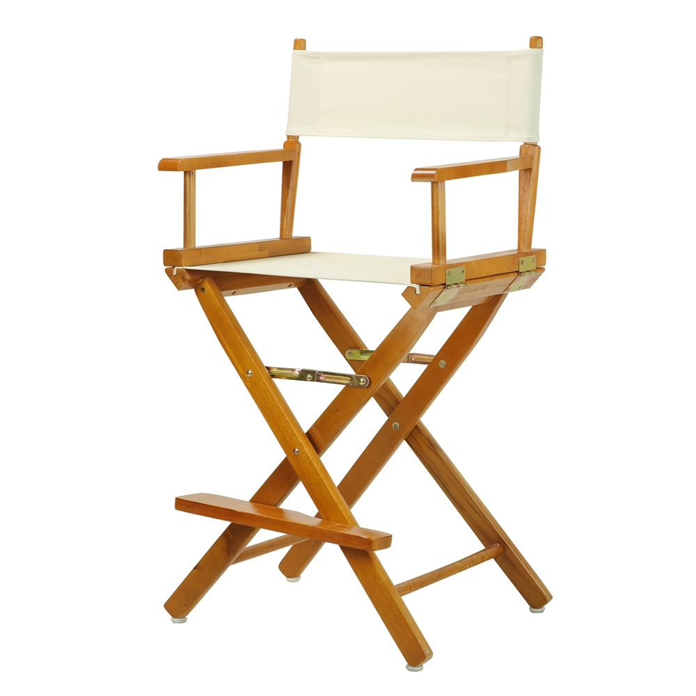 24" Director's Chair Honey Oak Frame-Natural/Wheat Canvas. Picture 2