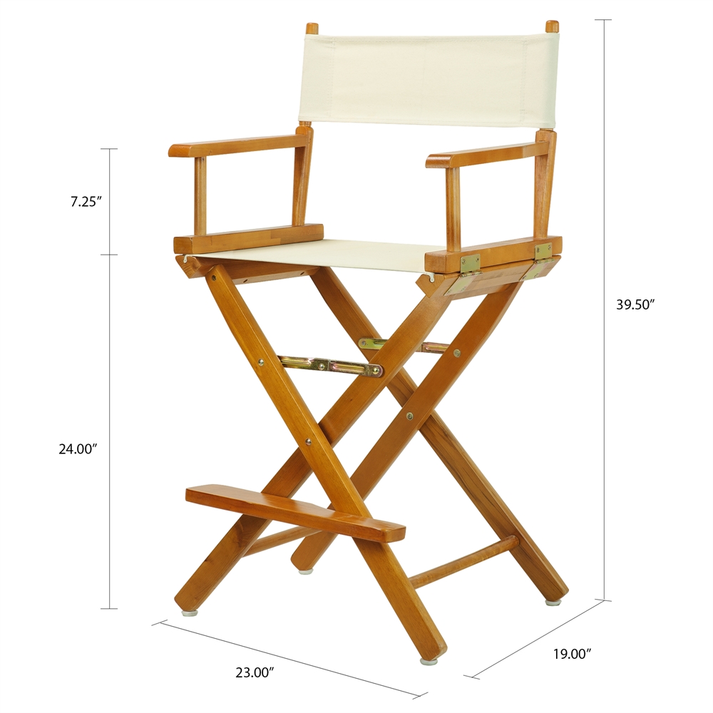 24" Director's Chair Honey Oak Frame-Natural/Wheat Canvas. Picture 5