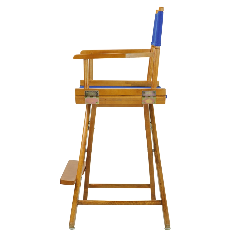 24" Director's Chair Honey Oak Frame-Royal Blue Canvas. Picture 3