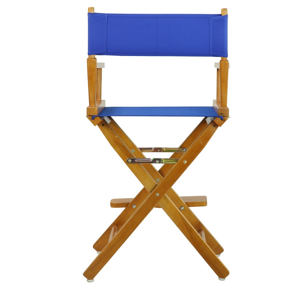 24" Director's Chair Honey Oak Frame-Royal Blue Canvas. Picture 4