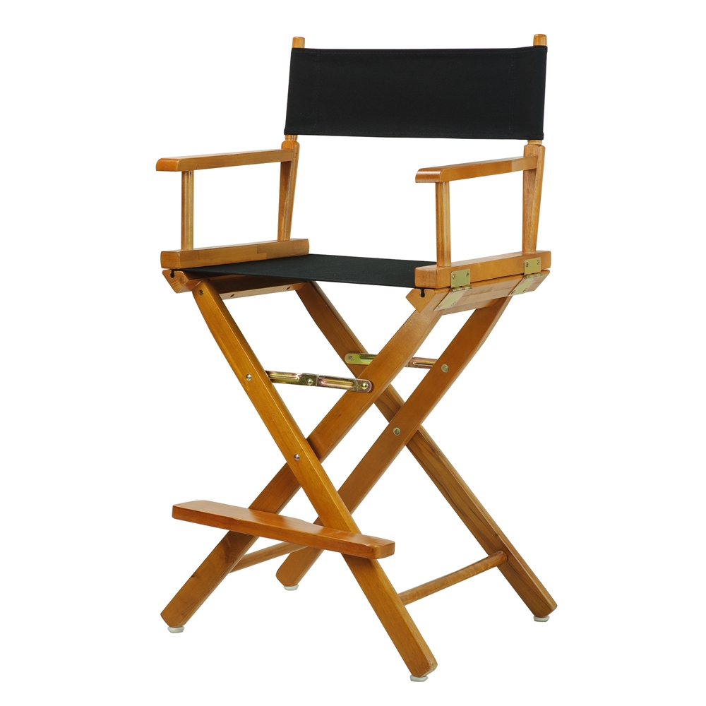 24" Director's Chair Honey Oak Frame-Black Canvas. Picture 2