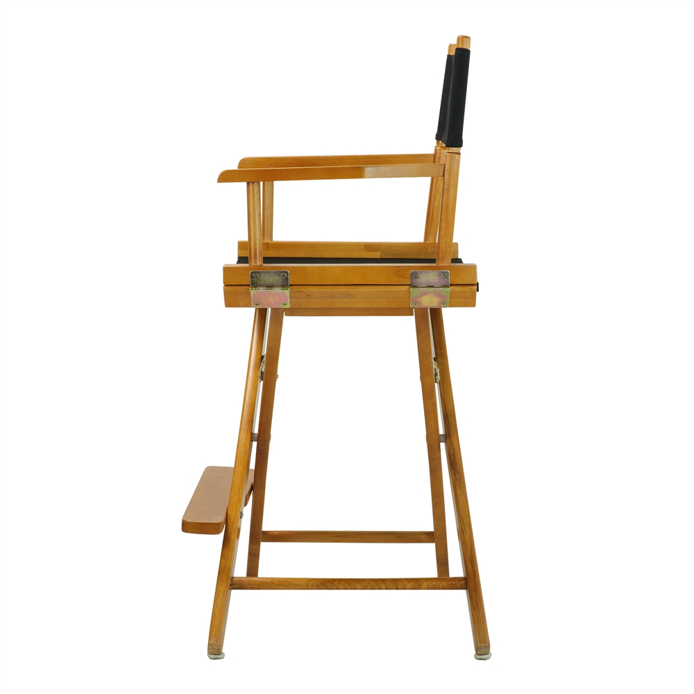 24" Director's Chair Honey Oak Frame-Black Canvas. Picture 3