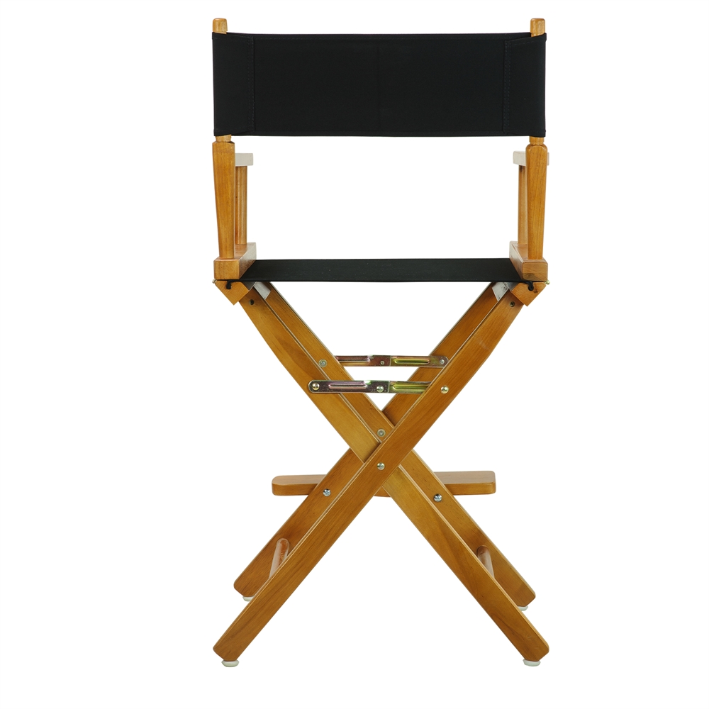 24" Director's Chair Honey Oak Frame-Black Canvas. Picture 4