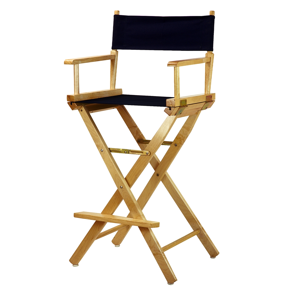30" Director's Chair Natural Frame-Navy Blue Canvas. Picture 4