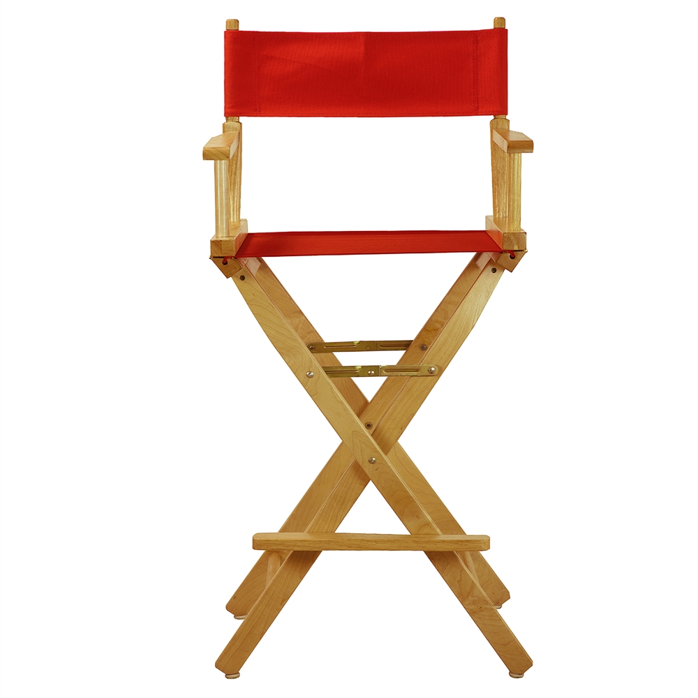 30" Director's Chair Natural Frame-Red Canvas. Picture 1