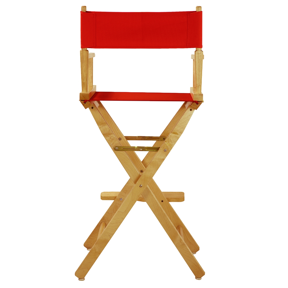 30" Director's Chair Natural Frame-Red Canvas. Picture 3