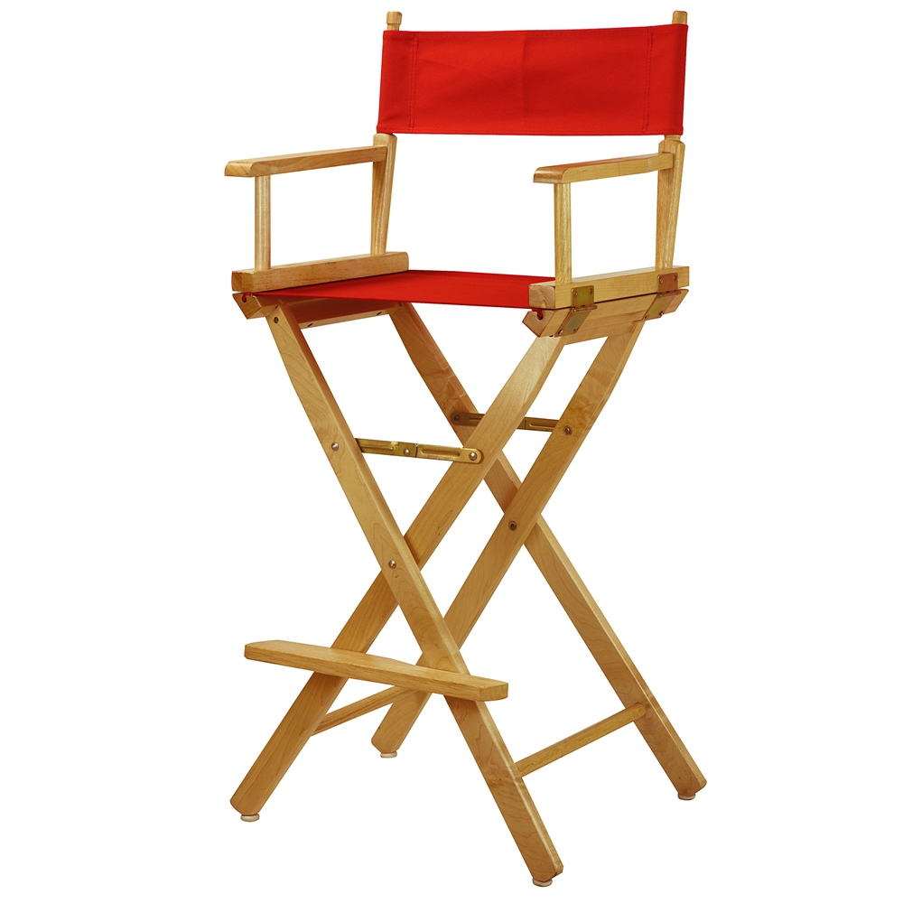 30" Director's Chair Natural Frame-Red Canvas. Picture 4