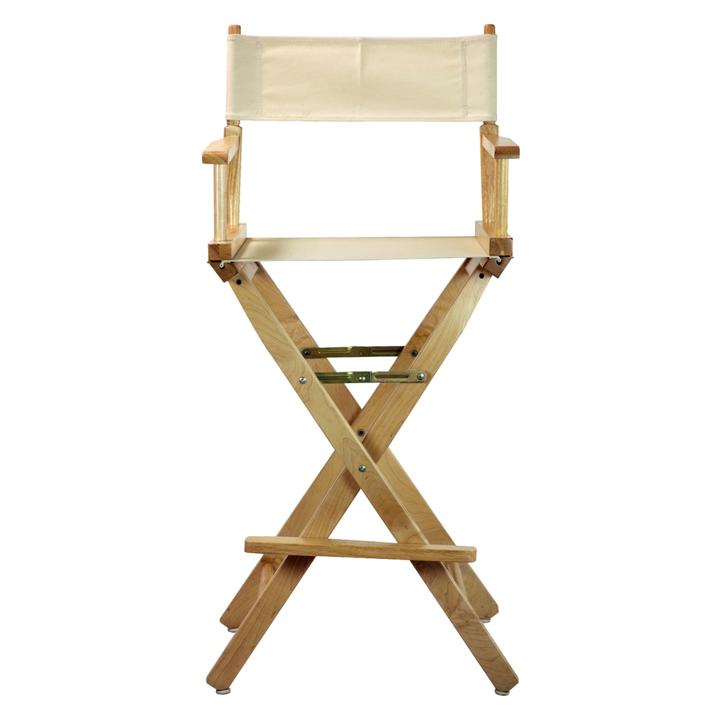 30" Director's Chair Natural Frame-Natural/Wheat Canvas. Picture 1