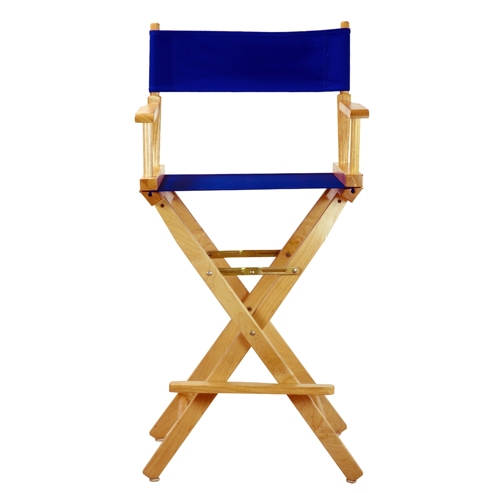 30" Director's Chair Natural Frame-Royal Blue Canvas. Picture 1