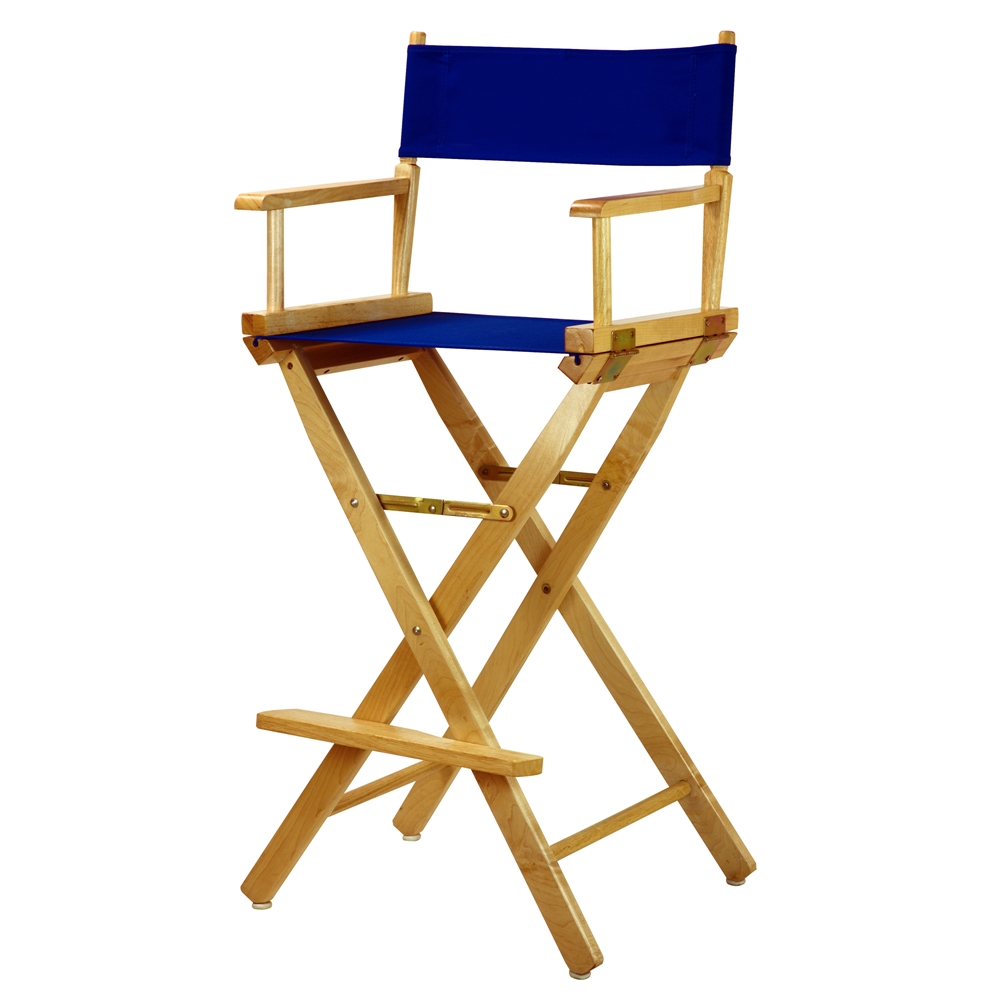 30" Director's Chair Natural Frame-Royal Blue Canvas. Picture 4