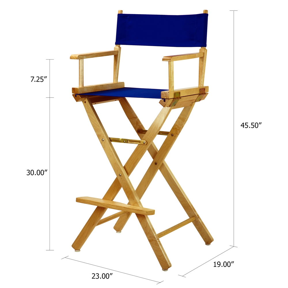 30" Director's Chair Natural Frame-Royal Blue Canvas. Picture 5
