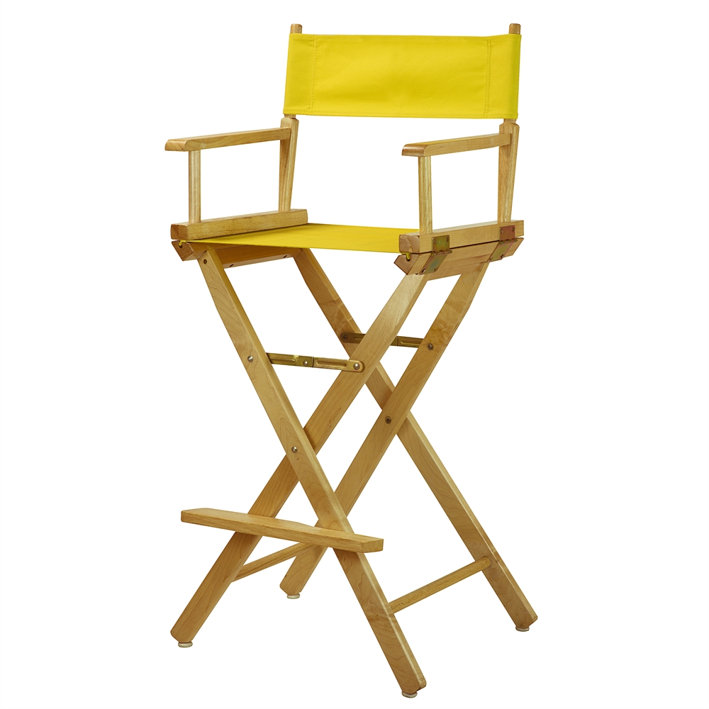 30" Director's Chair Natural Frame-Yellow Canvas. Picture 4