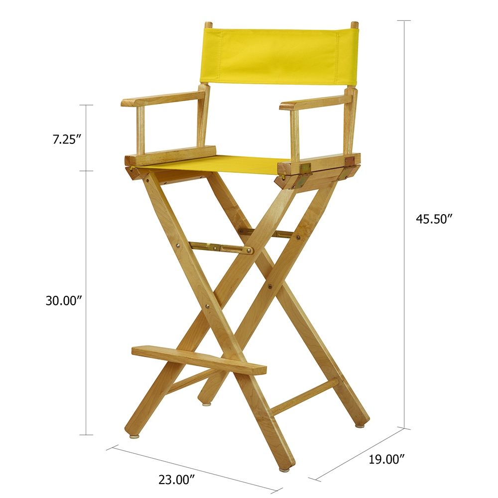 30" Director's Chair Natural Frame-Yellow Canvas. Picture 5