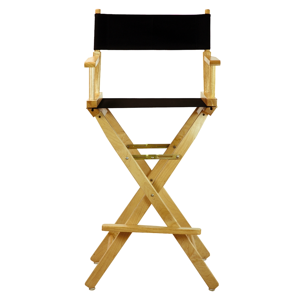 30" Director's Chair Natural Frame-Black Canvas. Picture 1