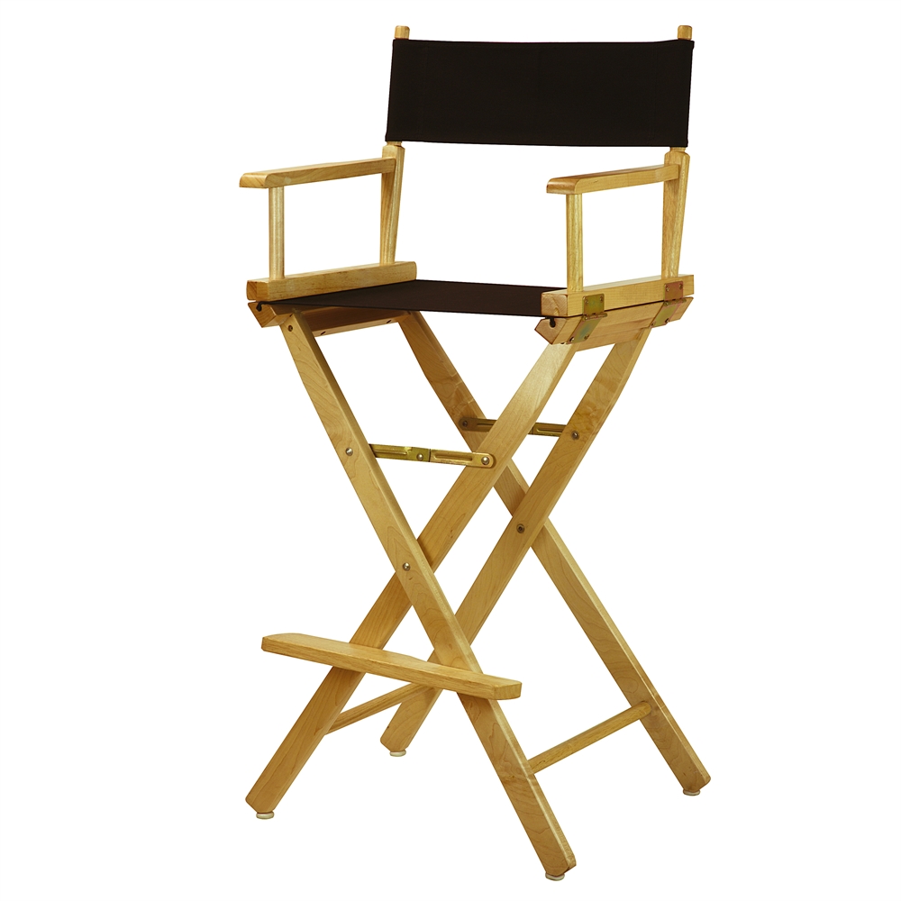 30" Director's Chair Natural Frame-Black Canvas. Picture 4