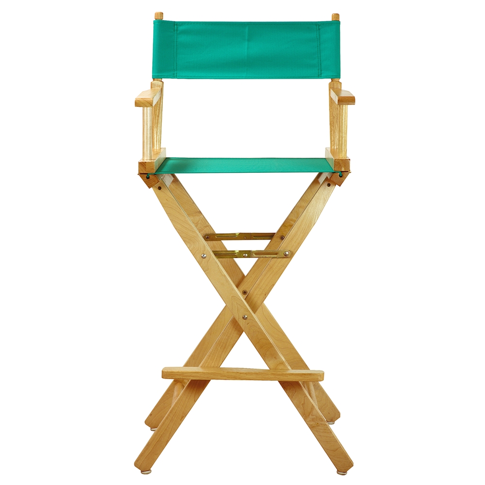 30" Director's Chair Natural Frame-Teal Canvas. Picture 1