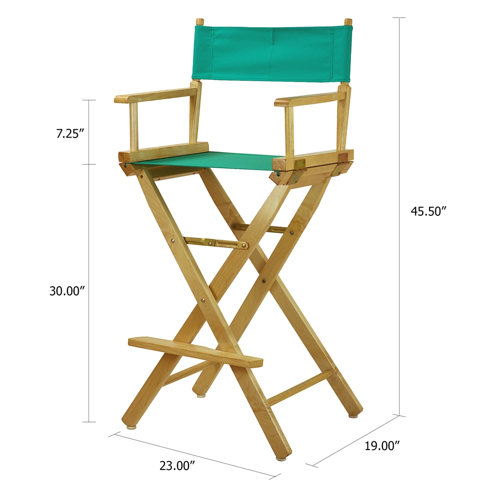 30" Director's Chair Natural Frame-Teal Canvas. Picture 5