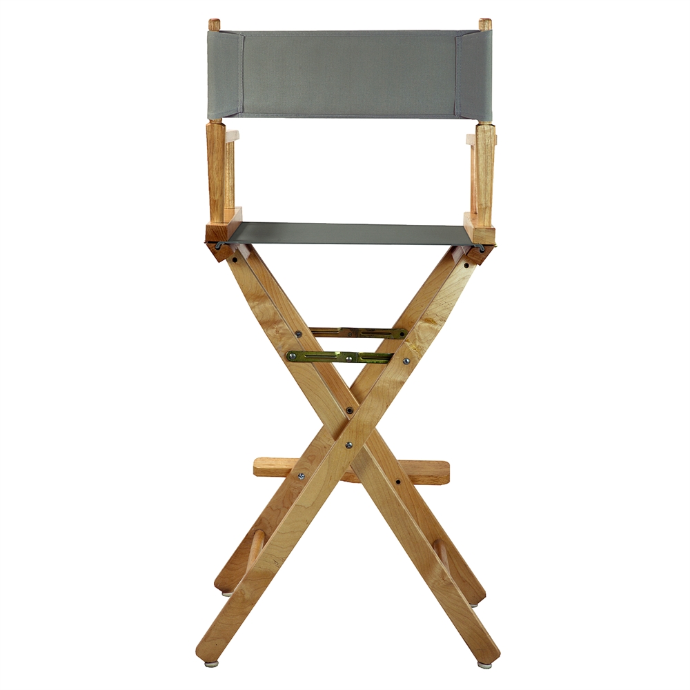 30" Director's Chair Natural Frame-Gray Canvas. Picture 3