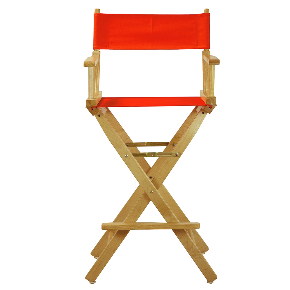 30" Director's Chair Natural Frame-Orange Canvas. Picture 1