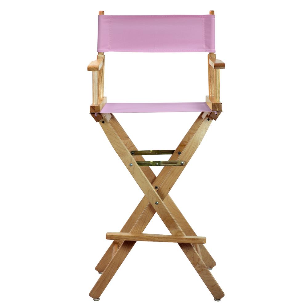 30" Director's Chair Natural Frame-Pink Canvas. Picture 1