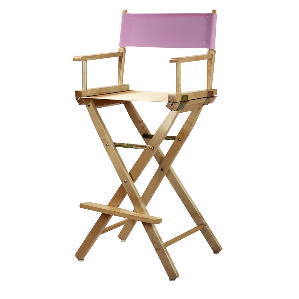 30" Director's Chair Natural Frame-Pink Canvas. Picture 5