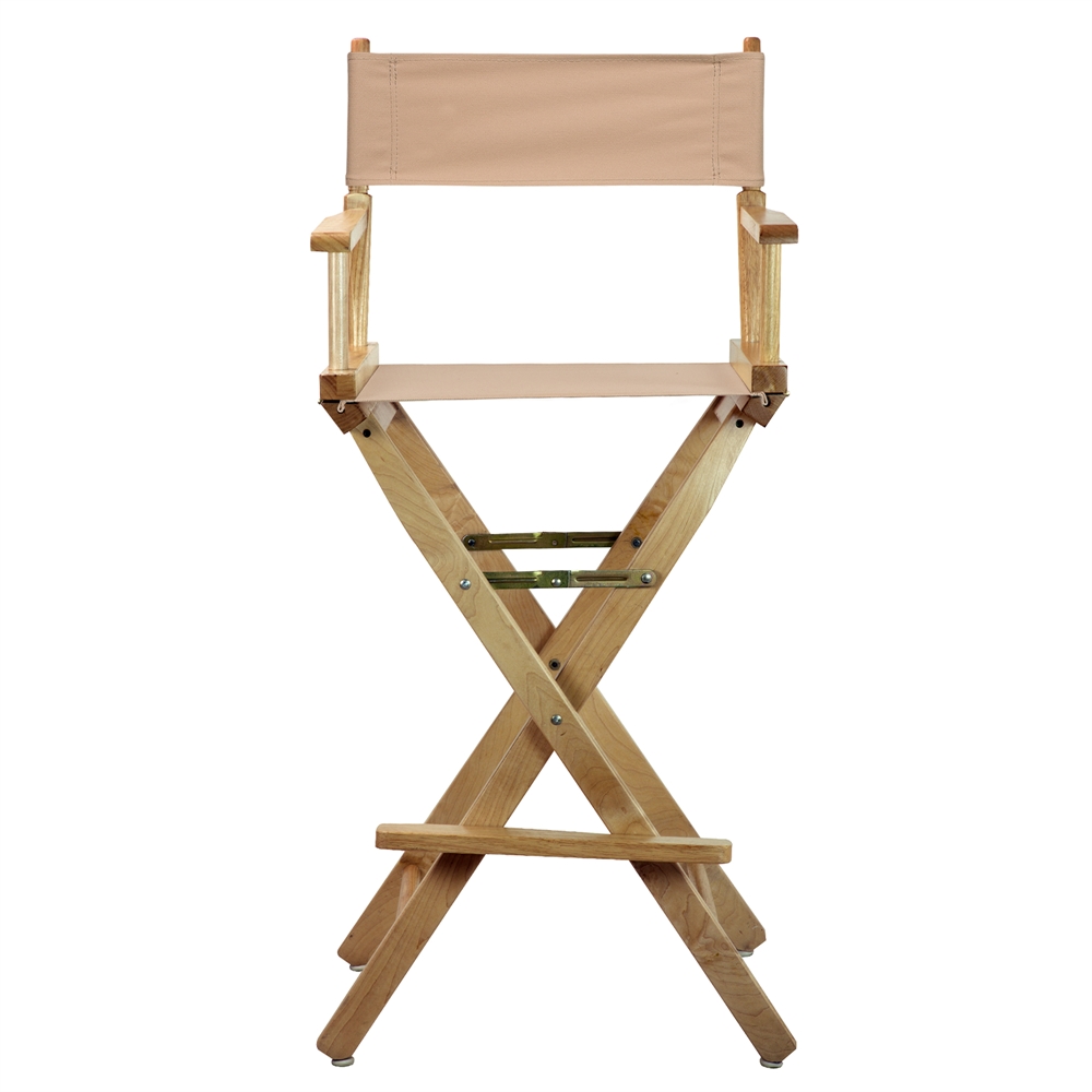 30" Director's Chair Natural Frame-Tan Canvas. Picture 1