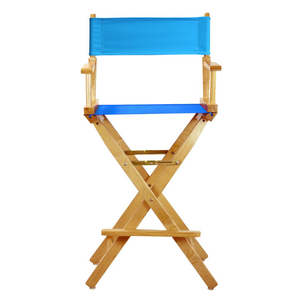 30" Director's Chair Natural Frame-Turquoise Canvas. Picture 1