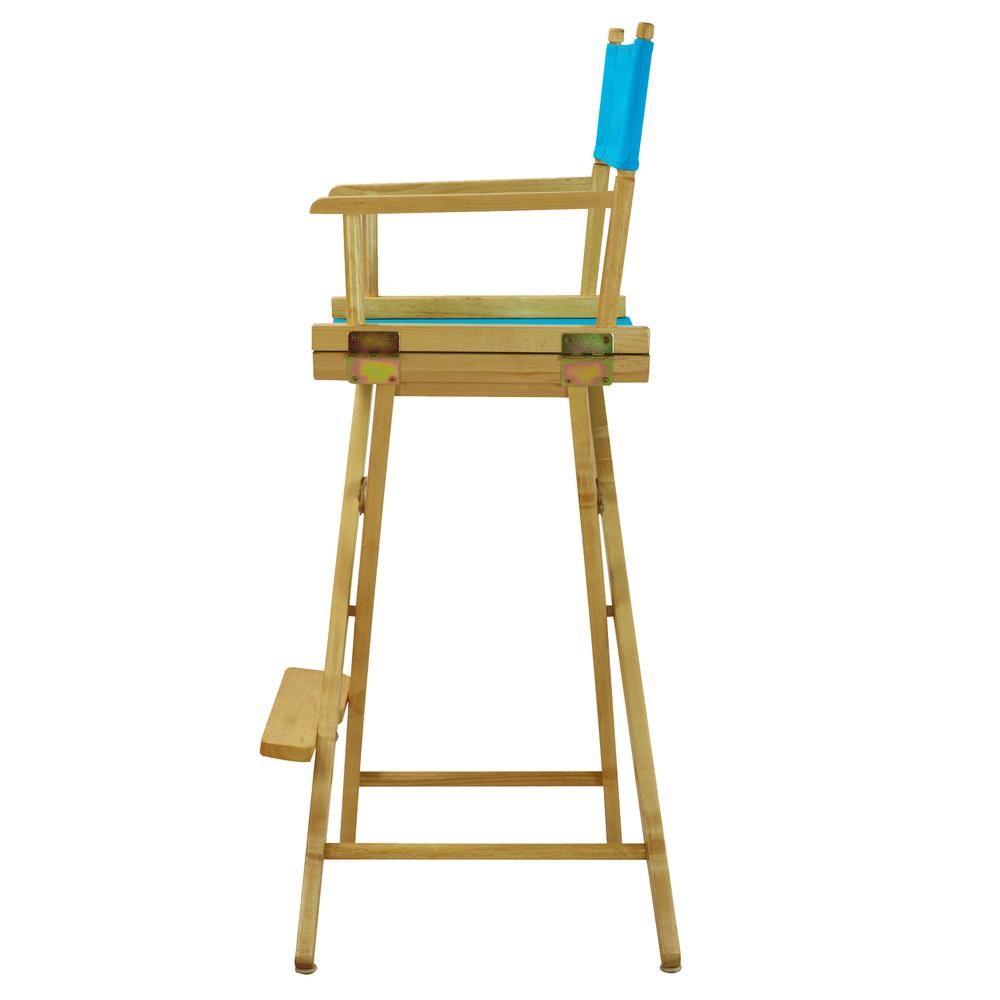30" Director's Chair Natural Frame-Turquoise Canvas. Picture 2