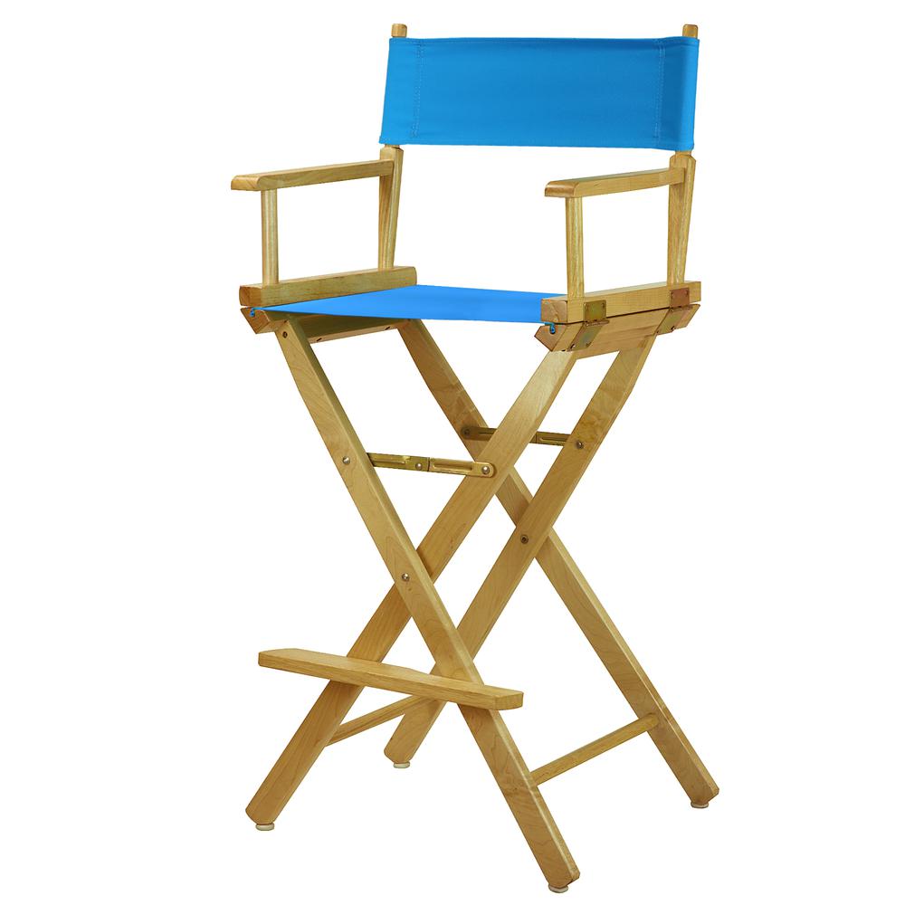 30" Director's Chair Natural Frame-Turquoise Canvas. Picture 5