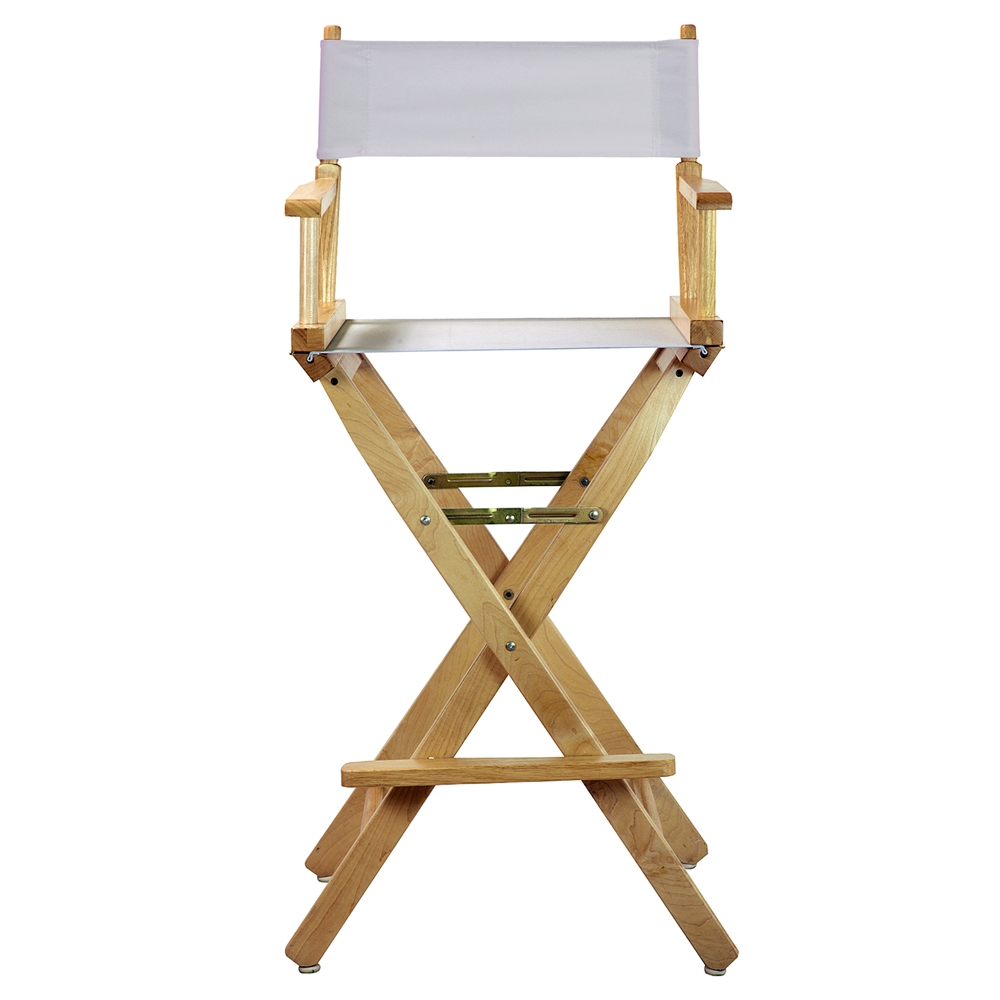 30" Director's Chair Natural Frame-White Canvas. Picture 1
