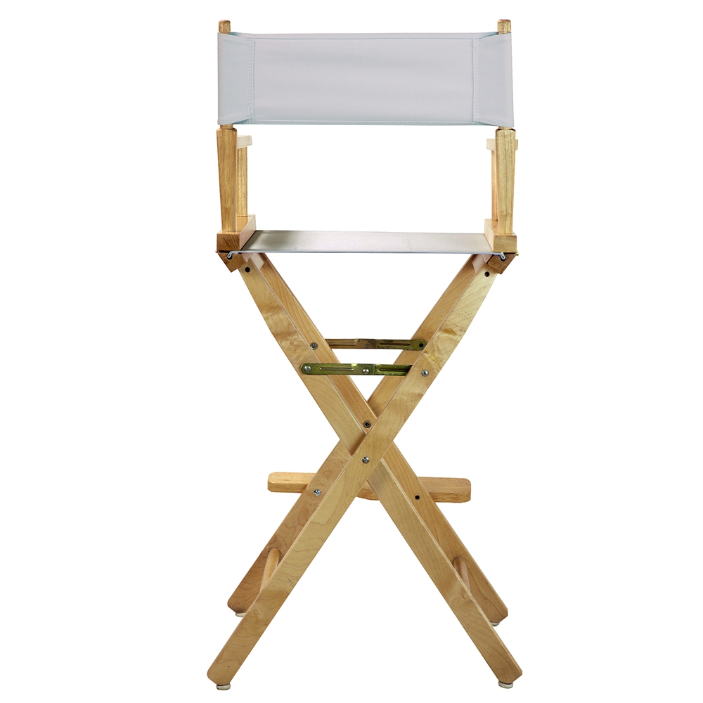 30" Director's Chair Natural Frame-White Canvas. Picture 3