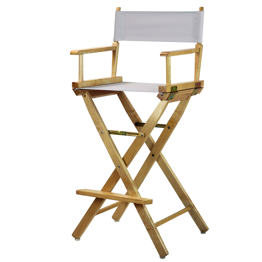 30" Director's Chair Natural Frame-White Canvas. Picture 4