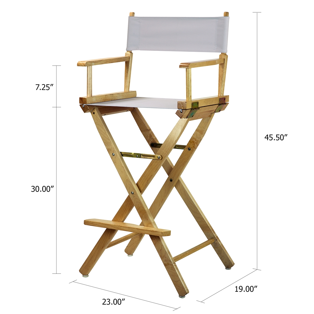 30" Director's Chair Natural Frame-White Canvas. Picture 5