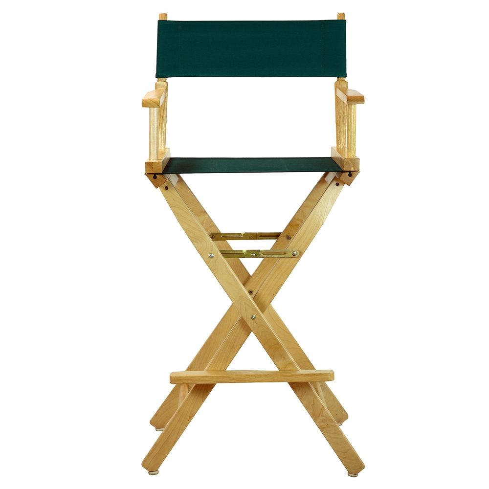 30" Director's Chair Natural Frame-Hunter Green Canvas. Picture 1