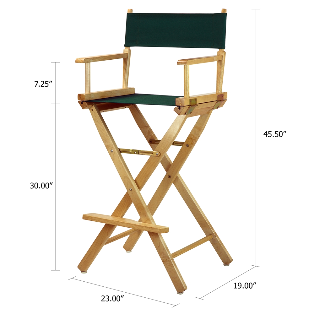 30" Director's Chair Natural Frame-Hunter Green Canvas. Picture 5
