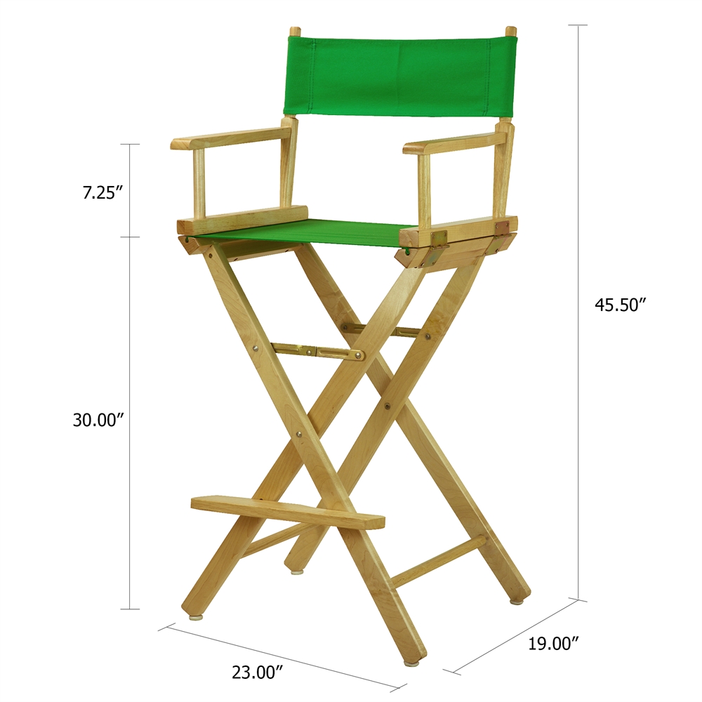 30" Director's Chair Natural Frame-Green Canvas. Picture 5