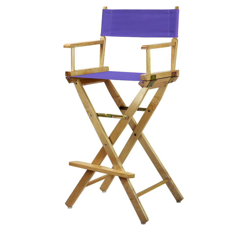 30" Director's Chair Natural Frame-Purple Canvas. Picture 5