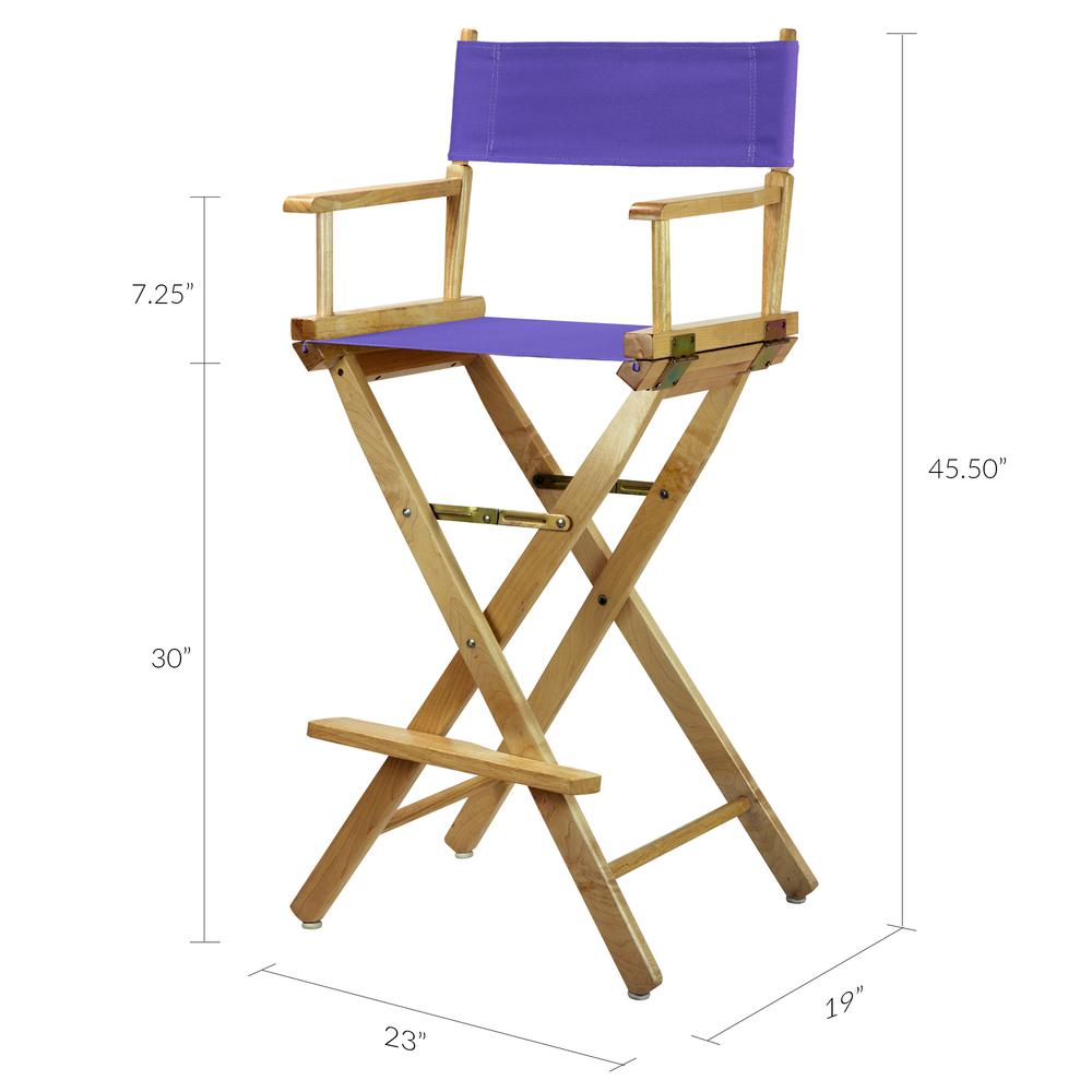 30" Director's Chair Natural Frame-Purple Canvas. Picture 7