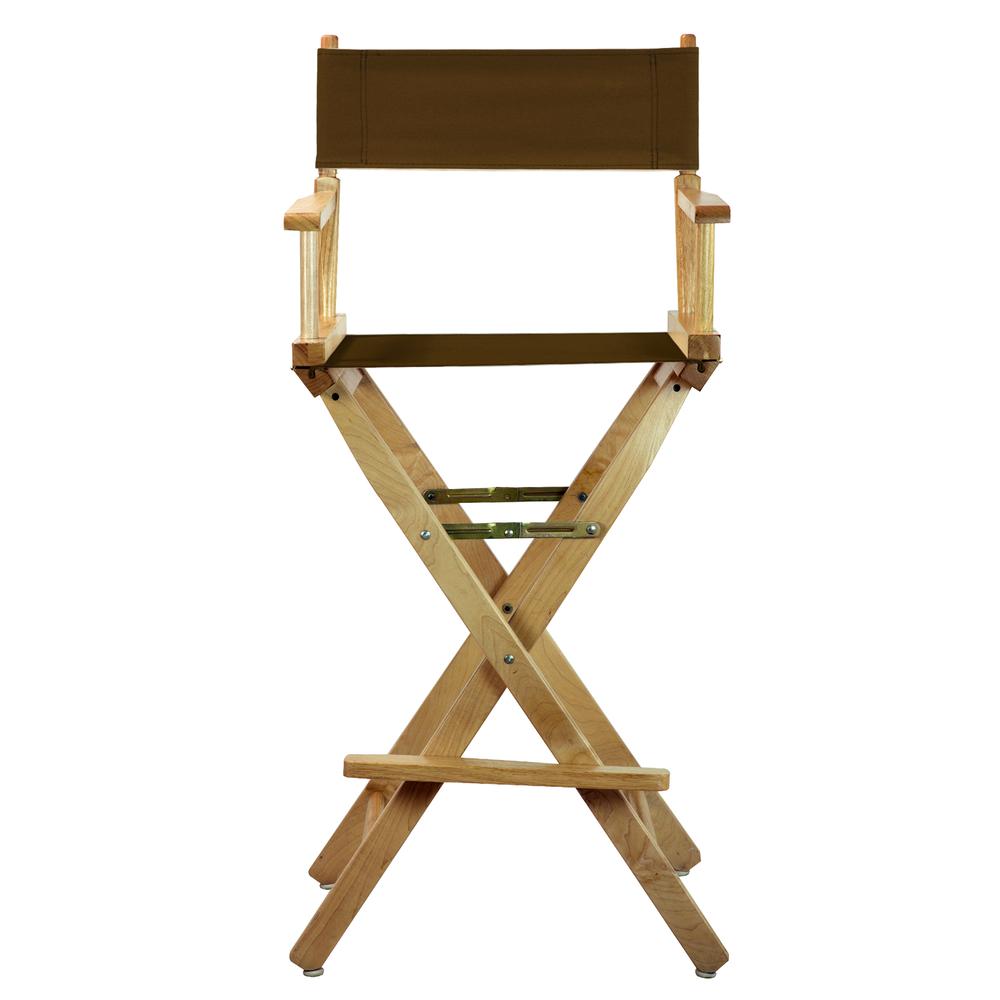 30" Director's Chair Natural Frame-Brown Canvas. Picture 1