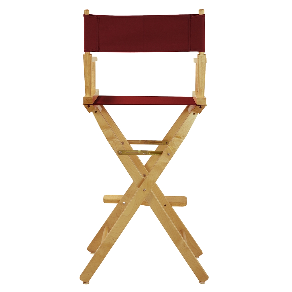 30" Director's Chair Natural Frame-Burgundy Canvas. Picture 3