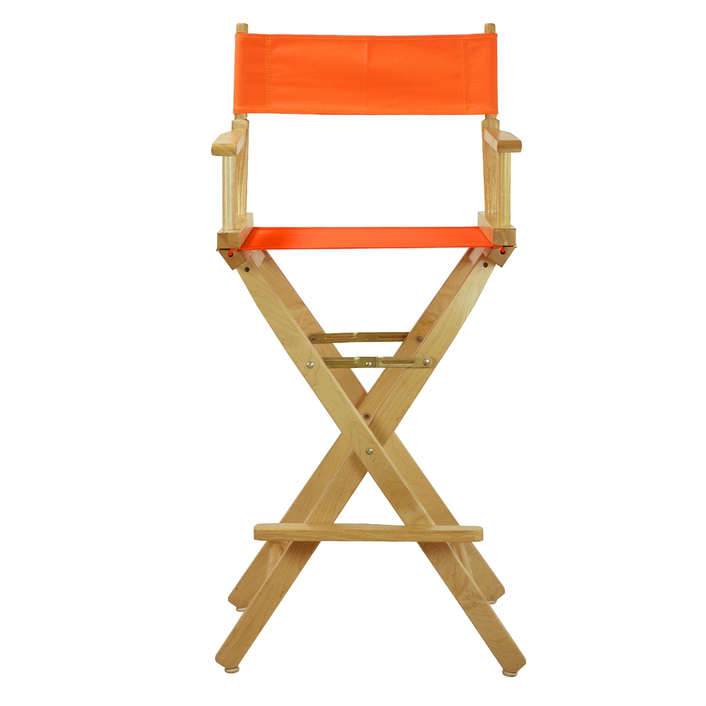 30" Director's Chair Natural Frame-Tangerine Canvas. Picture 1
