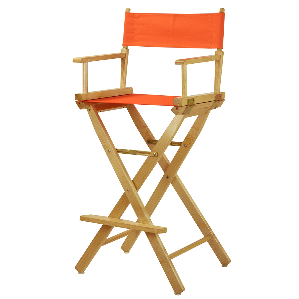 30" Director's Chair Natural Frame-Tangerine Canvas. Picture 4