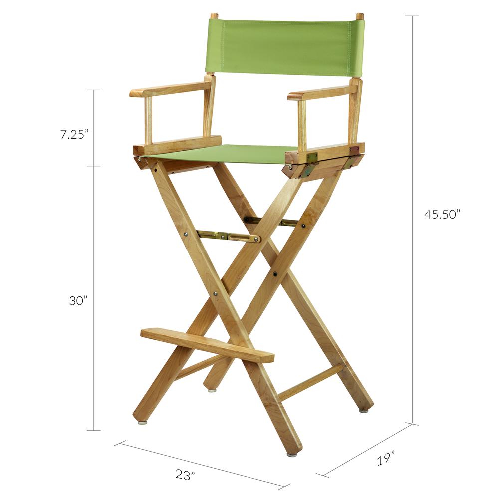 30" Director's Chair Natural Frame-Lime Green Canvas. Picture 6