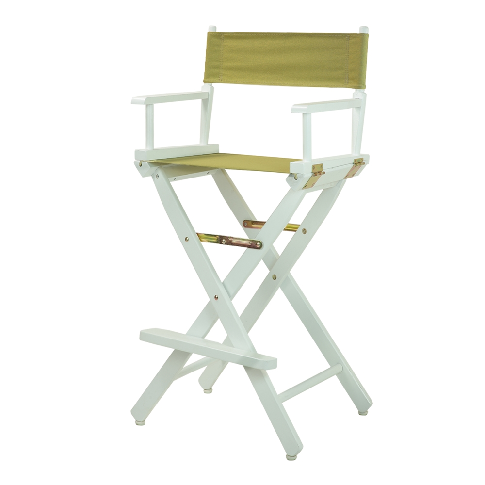 30" Director's Chair White Frame-Olive Canvas. Picture 2