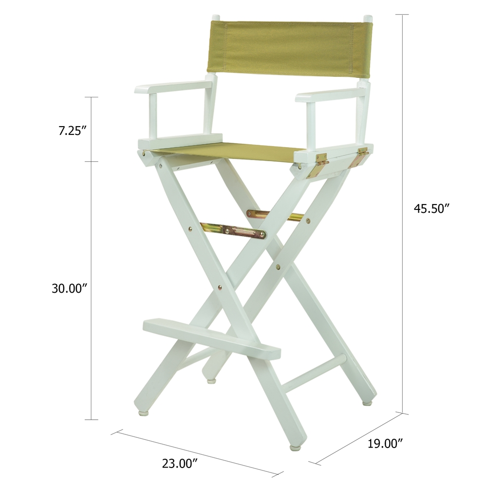 30" Director's Chair White Frame-Olive Canvas. Picture 5