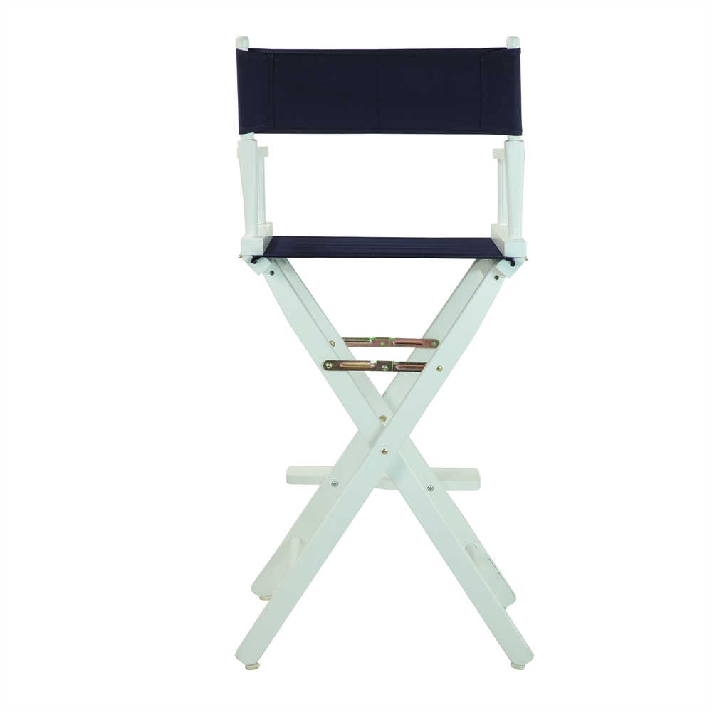 30" Director's Chair White Frame-Navy Blue Canvas. Picture 4